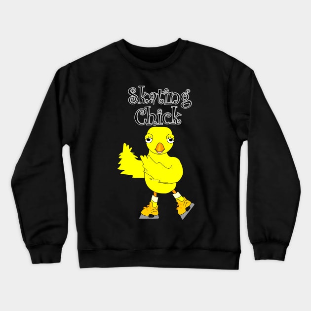 Skating Chick Text Crewneck Sweatshirt by Barthol Graphics